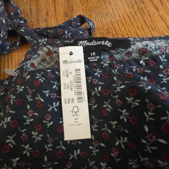 NWT Madewell Floral Top 1X - Picture 9 of 12